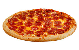A whole pepperoni pizza.